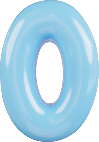 3D Birthday Balloon Letter O